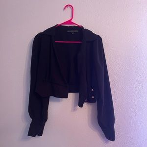 Sheer, black, cropped jacket